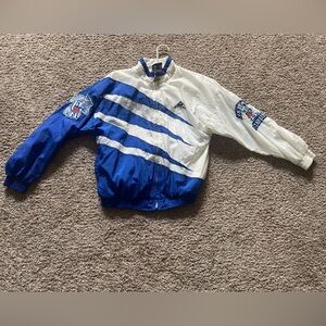 Vintage 90s apex UK Blue and White Striped Jacket